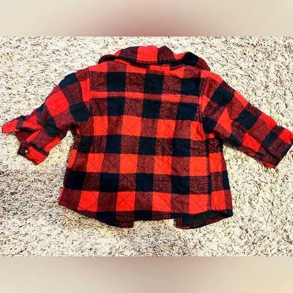 Carter’s bundle grey toggle infant sherpa jacket and plaid Shacket top - Picture 12 of 13